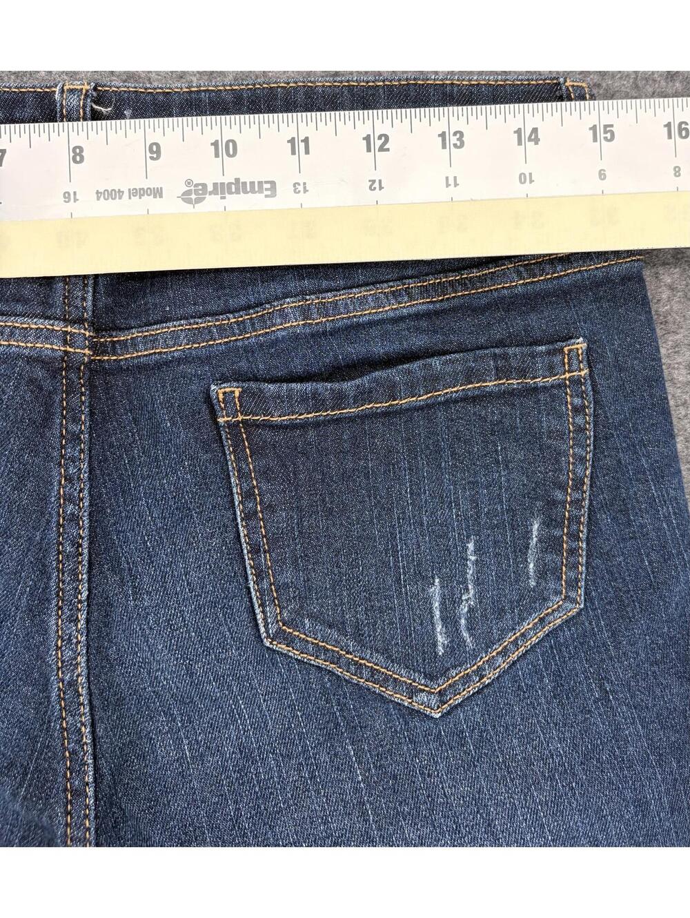 Du Jour‎ Floral Embroidered Distressed Denim Jeans Relaxed Fit Size US 8 - Picture 6 of 7